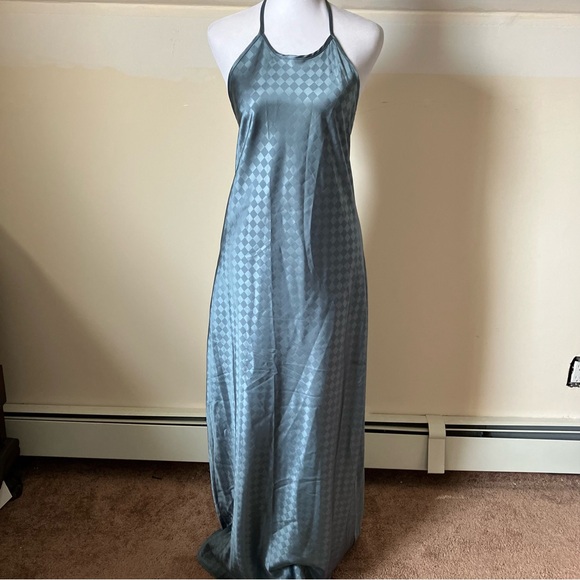 House of Harlow 1960 Dresses & Skirts - House of Harlow 1960 Halterneck Backless Baby Blue Diamond Patterned Dress Large